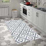 Alanur Trend Keçe Tabanlı Saçaklı Oval Mutfak Halı Mu182