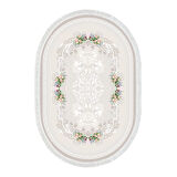 Alanur Trend Keçe Tabanlı Saçaklı Dijital Halı Yuvarlak