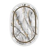 Alanur Star Pamuk Tabanlı Saçaklı Dijital Halı Oval