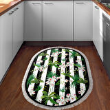 Alanur Trend Keçe Tabanlı Saçaklı Yuvarlak Mutfak Halı Mu692