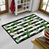 Alanur Trend Keçe Tabanlı Saçaklı Yuvarlak Mutfak Halı Mu692