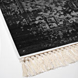 Alanur Star Kaymaz Pamuk Tabanlı Saçaklı Dijital Halı