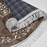 Alanur Star Kaymaz Pamuk Tabanlı Saçaklı Dijital Halı Oval