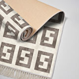 Alanur Yıldız Kaymaz Deri Tabanlı Saçaklı Dijital Halı