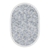 Alanur Star Pamuk Tabanlı Saçaklı Dijital Halı Oval