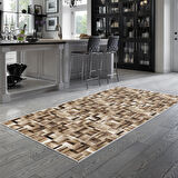 Alanur Trend Keçe Tabanlı Saçaklı Yuvarlak Mutfak Halı Mu108