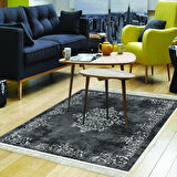 Alanur Star Kaymaz Pamuk Tabanlı Saçaklı Dijital Halı