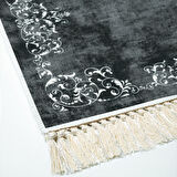 Alanur Star Kaymaz Pamuk Tabanlı Saçaklı Dijital Halı