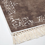 Alanur Yıldız Kaymaz Deri Tabanlı Saçaklı Dijital Halı