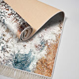 Alanur Yıldız Kaymaz Deri Tabanlı Saçaklı Dijital Halı