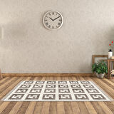 Alanur Star Kaymaz Pamuk Tabanlı Saçaklı Dijital Halı