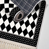 Alanur Star Kaymaz Pamuk Tabanlı Saçaklı Dijital Halı