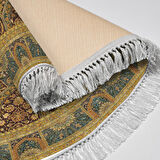 Alanur Yıldız Kaymaz Deri Tabanlı Saçaklı Dijital Halı Oval