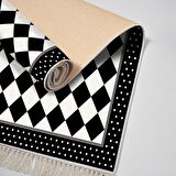 Alanur Yıldız Kaymaz Deri Tabanlı Saçaklı Dijital Halı