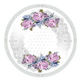 Alanur Star Pamuk Tabanlı Saçaklı Dijital Halı Yuvarlak