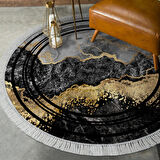 Alanur Yıldız Deri Tabanlı Saçaklı Dijital Halı