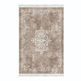 Alanur Yıldız Kaymaz Deri Tabanlı Saçaklı Dijital Halı