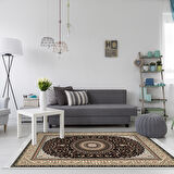 Alanur Star Pamuk Tabanlı Saçaklı Dijital Halı Yuvarlak