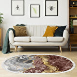 Alanur Yıldız Deri Tabanlı Saçaklı Dijital Halı