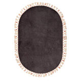 Alanur Rex Puffy Pelüş Oval Banyo Halısı