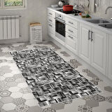 Alanur Trend Keçe Tabanlı Saçaklı Yuvarlak Mutfak Halı Mu108