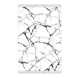 Alanur Yıldız Deri Tabanlı Saçaklı Dijital Halı