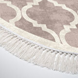 Alanur Trend Kaymaz Dod Tabanlı Saçaklı Dijital Halı Oval