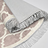 Alanur Trend Kaymaz Dod Tabanlı Saçaklı Dijital Halı Oval