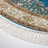 Alanur Yıldız Kaymaz Deri Tabanlı Saçaklı Dijital Halı Oval