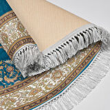 Alanur Yıldız Kaymaz Deri Tabanlı Saçaklı Dijital Halı Oval