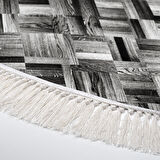 Alanur Trend Keçe Tabanlı Saçaklı Yuvarlak Mutfak Halı Mu108