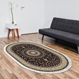 Alanur Star Pamuk Tabanlı Saçaklı Dijital Halı Yuvarlak