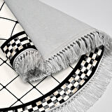 Alanur Trend Kaymaz Dod Tabanlı Saçaklı Dijital Halı Yuvarlak