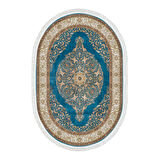 Alanur Star Kaymaz Pamuk Tabanlı Saçaklı Dijital Halı Oval