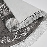 Alanur Trend Kaymaz Dod Tabanlı Saçaklı Dijital Halı Oval