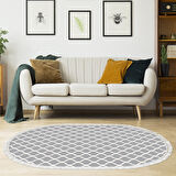 Alanur Star Pamuk Tabanlı Saçaklı Dijital Halı Yuvarlak