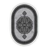 Alanur Star Kaymaz Pamuk Tabanlı Saçaklı Dijital Halı Oval