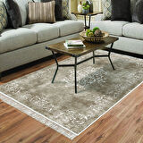 Alanur Star Kaymaz Pamuk Tabanlı Saçaklı Dijital Halı