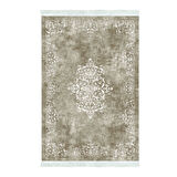 Alanur Star Kaymaz Pamuk Tabanlı Saçaklı Dijital Halı