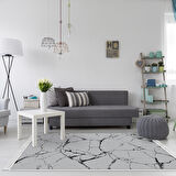 Alanur Yıldız Deri Tabanlı Saçaklı Dijital Halı