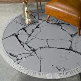 Alanur Yıldız Deri Tabanlı Saçaklı Dijital Halı