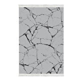 Alanur Yıldız Deri Tabanlı Saçaklı Dijital Halı