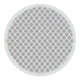 Alanur Star Pamuk Tabanlı Saçaklı Dijital Halı Yuvarlak