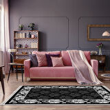 Alanur Trend Keçe Tabanlı Saçaklı Dijital Halı Oval