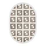 Alanur Star Kaymaz Pamuk Tabanlı Saçaklı Dijital Halı Oval