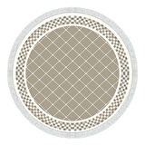 Alanur Star Kaymaz Pamuk Tabanlı Saçaklı Dijital Halı Yuvarlak