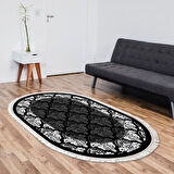 Alanur Star Pamuk Tabanlı Saçaklı Dijital Halı Oval