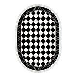 Alanur Yıldız Kaymaz Deri Tabanlı Saçaklı Dijital Halı Oval