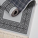 Alanur Star Kaymaz Pamuk Tabanlı Saçaklı Dijital Halı