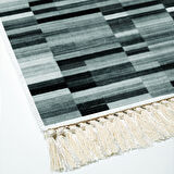 Alanur Star Kaymaz Pamuk Tabanlı Saçaklı Dijital Halı